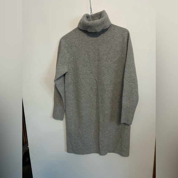 Gray Turtleneck Sweater Dress- 100% wool - Picture 6 of 6